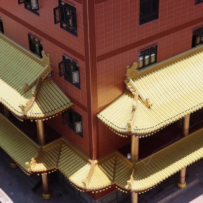 南古仿古鋁合金瓦 古建屋頂金屬瓦屋面銅瓦片不銹鋼筒板瓦瓦